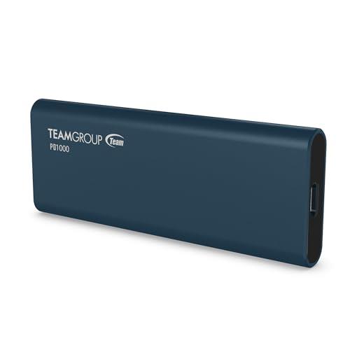 TEAMGROUP PD1000 1TB Aluminum Portable External Solid State Drive SSD, Read up to 1000MB/s, USB-C, USB A 3.2 Gen 2, Waterproof, Dustproof (IP68), Shockproof, Pressure Resistant (T8FED6001T0C108)