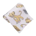 Disney Lion King Super Soft White, Yellow, Green Simba Leaves French Fiber Baby Blanket, White, Green, Yellow