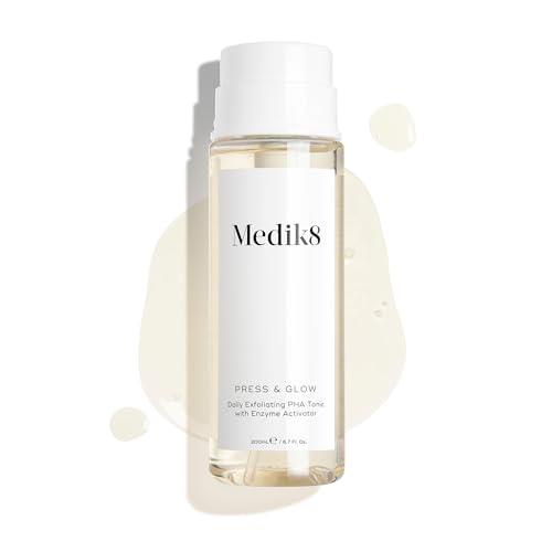 Medik8 Press & Glow - Daily PHA Exfoliating Facial Toner - with Gluconolactone & Prickly Pear - Smooths Skin Surface & Boosts Skin Radiance - All Skin Types, Including Sensitive Skin