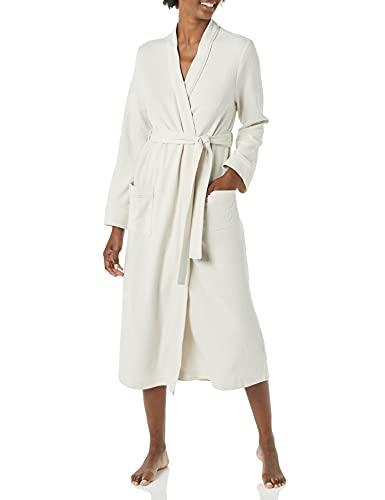 Amazon Essentials Women's Lightweight Waffle Full-Length Robe (Available in Plus Size), Beige, Small