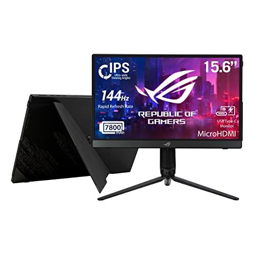 ASUS ROG Strix XG16AHP Portable 144Hz Gaming Monitor — 15.6" FHD (1920 x 1080), IPS, G-SYNC Compatible-Ready, Non-Glare, Built-in Battery, Kickstand, USB Type-C, Micro HDMI, ROG Tripod, Sleeve