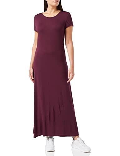 Amazon Essentials Women's Short-Sleeve Maxi Dress, Burgundy, Medium