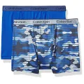 Calvin Klein Boys' Performance Boxer Brief Underwear, 2 Pack, Camo/Blue, Medium, Camo/Blue, Medium