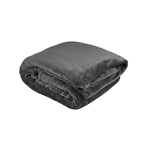 Bambury Ultraplush Blanket,Charcoal, Super King Bed Size