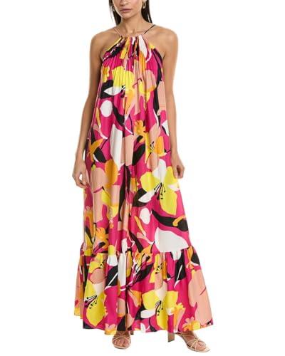 Ted Baker Ikella Strappy Linen Maxi Dress with Pleat Detail, Bright Pink, 3