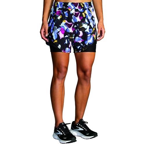 Brooks Chaser 5" 2-in-1 Shorts Fast Floral Print MD (US 8-10) 5