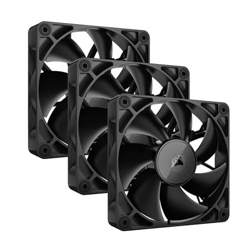 CORSAIR iCUE Link RX120 120mm PWM Fans with iCUE Link System Hub - Magnetic Dome Bearing - Triple Pack - Black