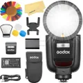 Godox V1 Pro C V1Pro-C Round Head Camera Flash for Canon Flash Speedlite Speedlight,76Ws 2.4G TTL 1/8000 HSS,500 Full Power Flashes,1.5s Recycle Time,10 Levels LED Modeling Lamp