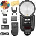 Godox V1 Pro S V1Pro S Round Head Camera Flash for Sony Flash Speedlite Speedlight,76Ws 2.4G TTL 1/8000 HSS,500 Full Power Flashes,1.5s Recycle Time,10 Levels LED Modeling Lamp