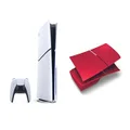 PS5 Disc Console (Slim) + Red Cover