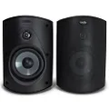 Polk Audio Atrium 5 Outdoor Speakers Black with Powerful Bass | All-Weather Durability | Broad Sound Coverage | Speed-Lock Mounting System (Pair) (ATRIUM5-BLACK)