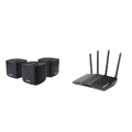 ASUS ZenWiFi XD4S AX1800 WiFi 6 Mesh Router (3 Pack), Coverage up to 4800 sq ft, Subscription-Free Network Security & RT-AX1800S Dual Band WiFi 6 (802.11ax) Router supporting MU-MIMO, OFDMA technology