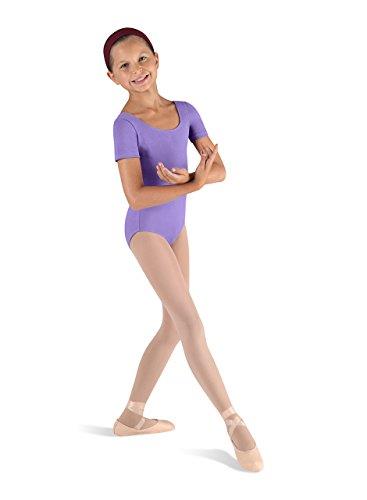 Bloch Dance Girls Ballet Short Sleeve Leotard, Lavender, 6X-7