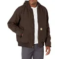 Carhartt Men's Loose Fit Washed Duck Insulated Active Jacket, Dark Brown, Large