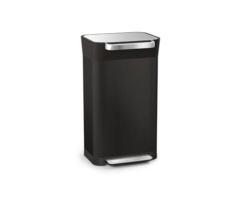 Joseph Joseph Intelligent Waste Titan Trash Compactor Kitchen Bin With Odour Filter, Holds Up To 90L After Compaction, Black, 30L