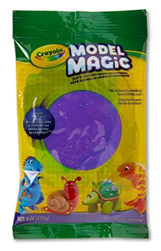 Crayola 113gm Model Magic, Purple, Modelling Compound, Lightweight and Spongy Compound That Sticks to Itself and Not Your Hands, No Messy Crumbling, Easy to Shape and mold!