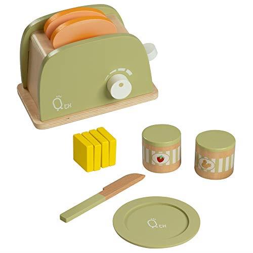 Teamson Kids - Little Chef Frankfurt Wooden Toaster Play Kitchen Accessories - Green