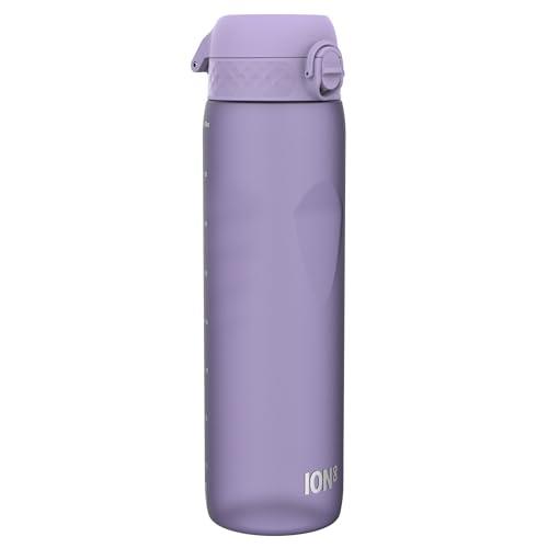 ION8 1 Litre Water Bottle, Leak Proof, Flip Lid, Carry Handle, Rapid Hydration, Dishwasher Safe, BPA Free, Contoured Grip, Ideal for Travel, & Gym, Carbon Neutral Recyclon, 32oz, Light Purple