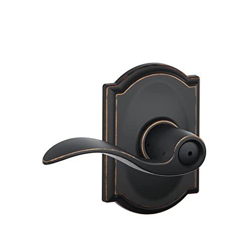 Schlage F40 Acc 716 CAM Camelot Collection Accent Privacy Lever, Aged Bronze