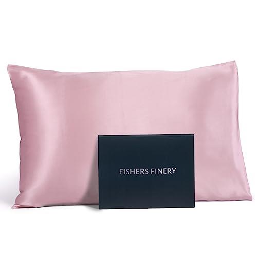 Fishers Finery 19mm 100% Pure Mulberry Silk PillowcaseGood Housekeeping Quality Tested (English Rose, Q)