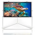Pyle 100" Outdoor Portable Matt White Theater TV Projector Screen w/Triangle Stand - 100 inch, 16:9, 1.15 Gain Full HD Projection for Movie/Cinema/Video/Film Showing Outside Home-PRJTPOTS101.5