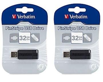 Verbatim Store N Go USB 3.0 32GB Pinstripe Flash Drive, Black