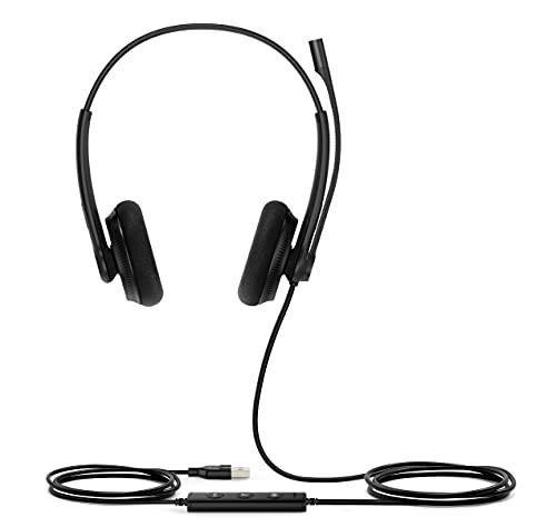 Yealink UH34 Lite Dual Ear Wideband USB Noise Cancelling Headset, Black