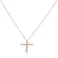 Sterling Silver and Swarovski Zirconia Cross Pendant Necklace