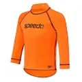 Speedo Toddler Boy's Logo Long Sleeve Suntop, Fluro Orange, Size 4