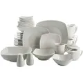 Gibson Home Zen Buffet Dinnerware Set, Service for 6 (39pcs), White (Square)
