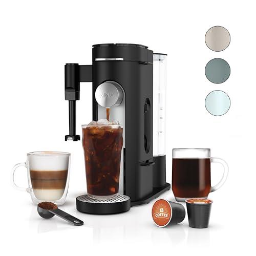 Ninja PB051 Pod & Grounds Specialty Single-Serve Coffee Maker, K-Cup Pod Compatible, Brews Grounds, Compact Design, Built-In Milk Frother, 56-oz. Reservoir, 6-oz. Cup to 24-oz. Mug Sizes, Black