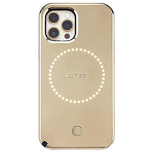 LuMee - Halo - Lighted Selfie Case for iPhone 13 Pro - Built-in Adjustable LED Lighting - 6.1 Inch - Gold Mirror
