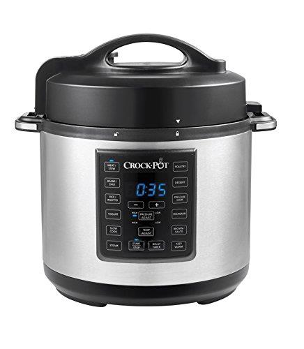 Crock-Pot Express Crock Multi-Cooker | Slow Cooker, Saute, Pressure Cooker, Rice Cooker and Food Steamer | 5.7L (4-6 People) | Removable Non-Stick Bowl | CPE200 Stainless Steel