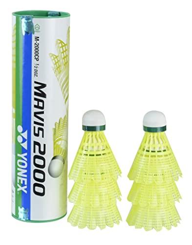 Yonex Mavis 2000 Shuttlecock | Color: White | Size: 78 Medium | Pack of 6 | Material: Nylon | for Intermediate-Advanced | Revolutionary Wings | Durable | Fast Recovery | Stable Trajectory