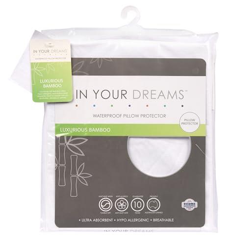 In Your Dreams Bamboo Waterproof Pillow Protector, White