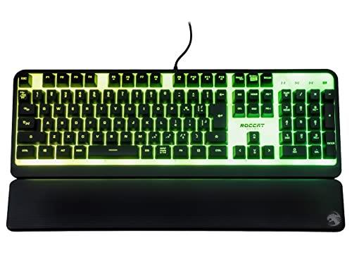 ROCCAT Gaming Keyboard, Magma JP, Japanese Layout, Wired Black/Black, Membrane, Full Size, RGB Armrest, Translucent Top Plate, Windows 7 or Later, Japanese Genuine Product