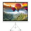 Pyle PRJTP72 72-Inch Floor Standing Portable Easy Fold-Out Roll-Up Tripod Projector Screen Matte White Surface