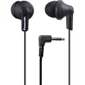 Panasonic ErgoFit in-Ear Earbud Headphones RP-HJE120-KA (Matte Black) Dynamic Crystal-Clear Sound, Ergonomic Comfort-Fit