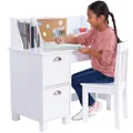 KidKraft Kids Study Desk with Chair-White, 39.25" x 21.25" x 10"