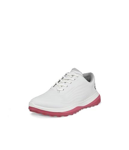 ECCO Women's Lt1 Hybrid Waterproof Golf Shoe, White/Bubblegum, 5-5.5