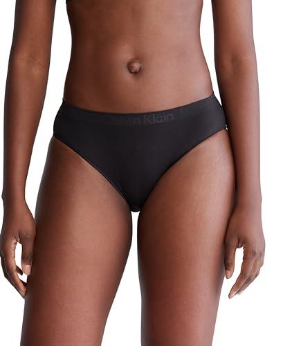 Calvin Klein Women's Bonded Flex Seamless Bikini Briefs, Black/Black/Black, Medium (Pack of 3)