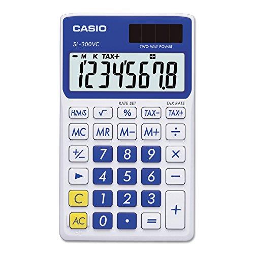 Casio SL300VC 8-Digit Display Solar Wallet Calculator, Blue (CIOSLVCBESIH)