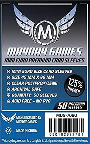 Mayday 7078MG Mayday- Premium Mini Euro Card Sleeve (Pack of 50)- 45 MM X 68 MM (Dark Blue)