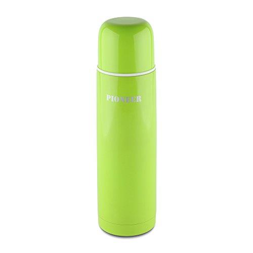 DrinkPod Pioneer Vacuum Insulated Flask, BPA 18/10 Stainless Steel Leakproof Travel Mug, Sweat Free Double Walled Design, Green, 500ml / 0.5L