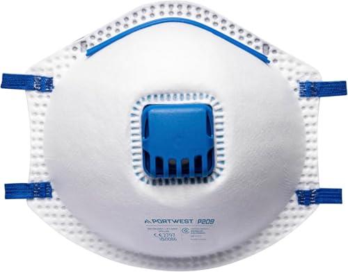 Portwest P209 Disposable FFP2 Exhalation Valve Respirator Face Mask (Pack of 3) White