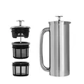 ESPRO P7 French Press - Double Walled Stainless Steel Insulated Coffee and Tea Maker (Polished Stainless Steel, 18 Ounce)