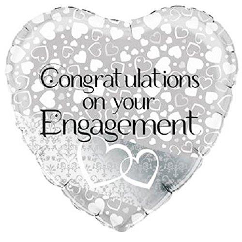 OAKTREE Foil Balloon Engagement Entwined Hearts 18" Heart P1