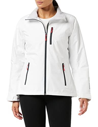 Helly Hansen Women's Crew Midlayer Fleece Lined Waterproof Windproof Breathable Rain Coat Jacket, 002 White, XXX-Large