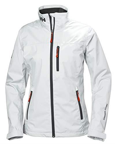 Helly Hansen Women's Crew Midlayer Fleece Lined Waterproof Windproof Breathable Rain Coat Jacket, 002 White, Medium