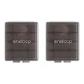 Eneloop Panasonic BQ-CASEK2SA Pro Battery Storage Cases with 4AA or 5AAA Battery Capacity, Obsidian Gray (Pack of 2)